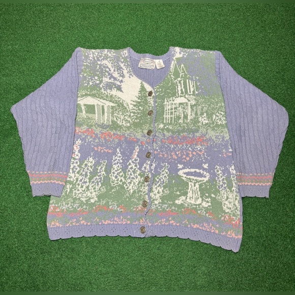 Northern Reflections Sweaters - Northern Reflection Easter Fairy Core Spring Vintage 90s Sweater Large Cardigan
